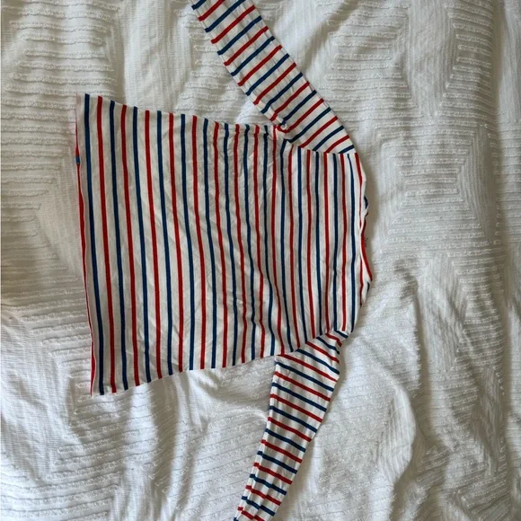 KULE the Modern blue, poppy, and white Long Sleeve Tee - Picture 5 of 5